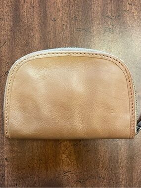Vintage Fossil Tan Leather Zip Snap Wallet